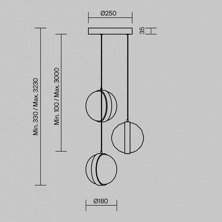 Подвесной светильник Maytoni Misterio 17 Вт 3000K черный MOD379PL-L17B3K