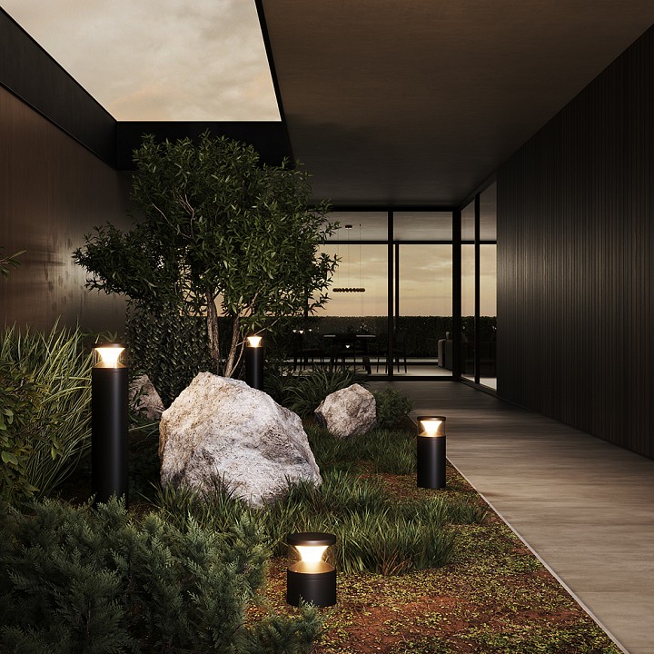 Светильник уличный наземный Maytoni Pyro O496FL-L21B3K