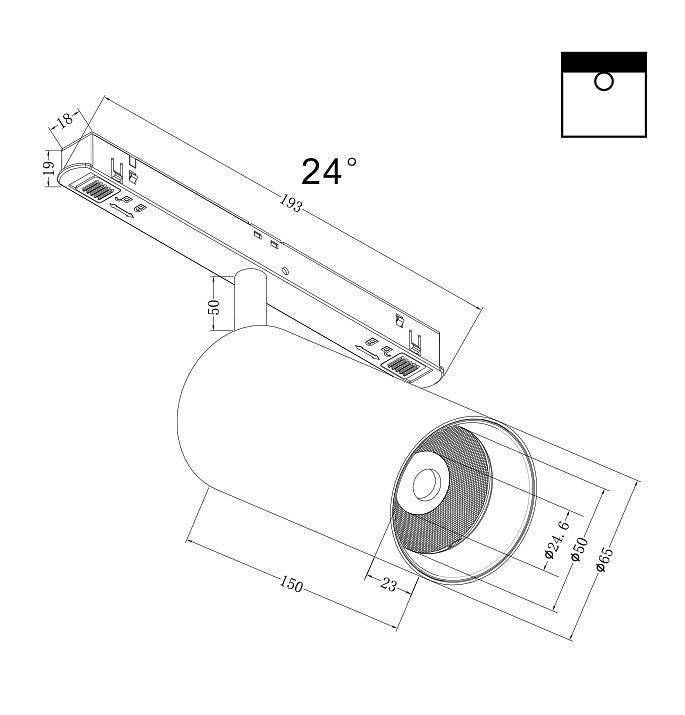 Трековый светильник Maytoni Focus LED 20 Вт 3000 K TR032-4-20W3K-S-DS-B