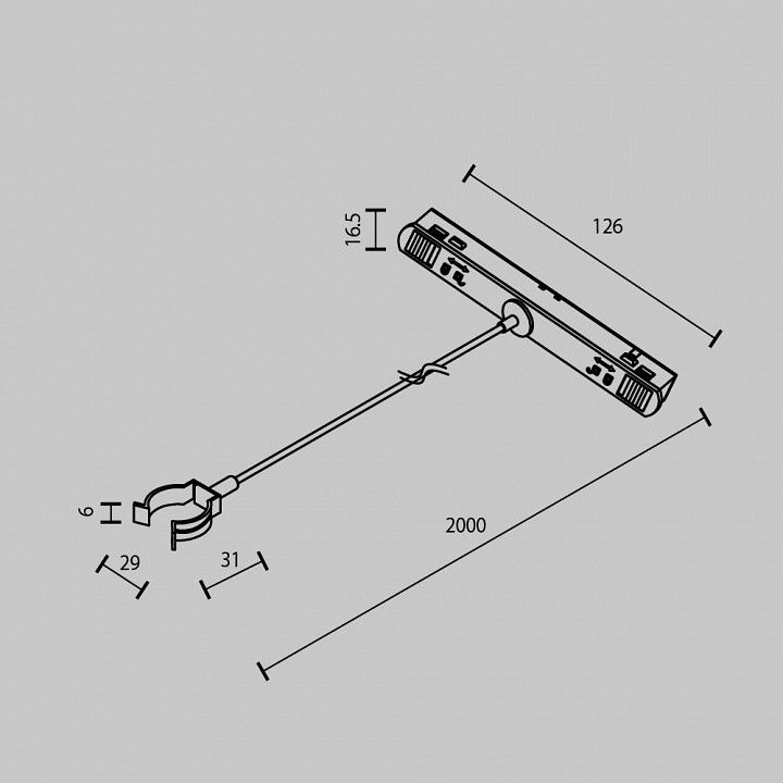 Подвес для трека Maytoni Technical  TRA101SWT-2BB