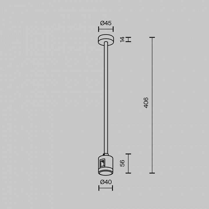 Основание на штанге Maytoni Accessories for tracks Flarity TRA158С-IPCL1-B