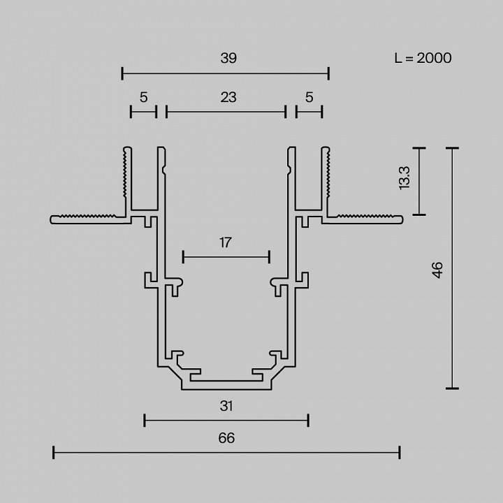 Трек встраиваемый Maytoni Busbar trunkings Exility TRX034LS-222B