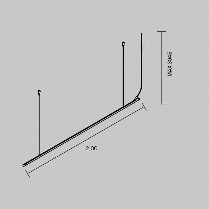 Трек подвесной Maytoni Technical  TRX233-HL-2B
