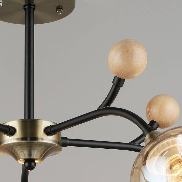 Люстра на штанге Reluce 02009-2 5 ламп 02009-0.3-05 AB+BK