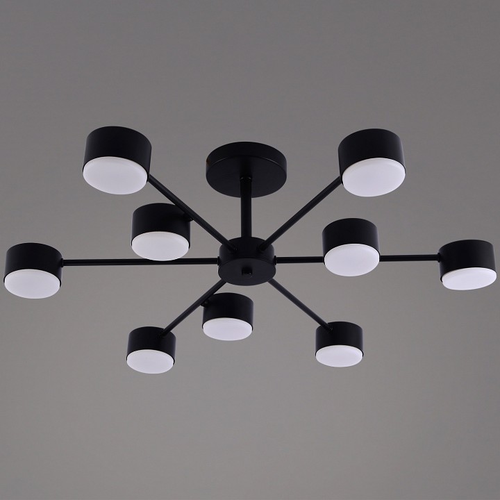 Люстра на штанге De Markt 03738-0.3-09 9 ламп черный GX53 03738-0.3-09 BK GX53