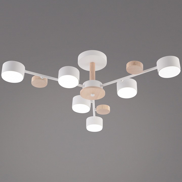 Люстра на штанге De Markt 03758-0.3-06 6xGX53 белый/дерево 03758-0.3-06 WT+WOOD GX53