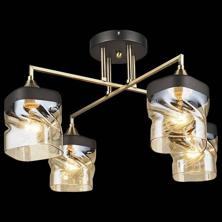 Потолочная люстра Reluce 04231 4 лампы бронза с черным 04231-0.3-04 AB+BK