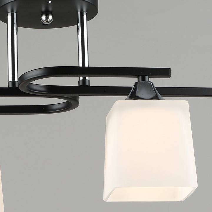 Люстра на штанге De Markt 06194-0.3-04 4xE27 черный/хром 06194-0.3-04 BK+CH