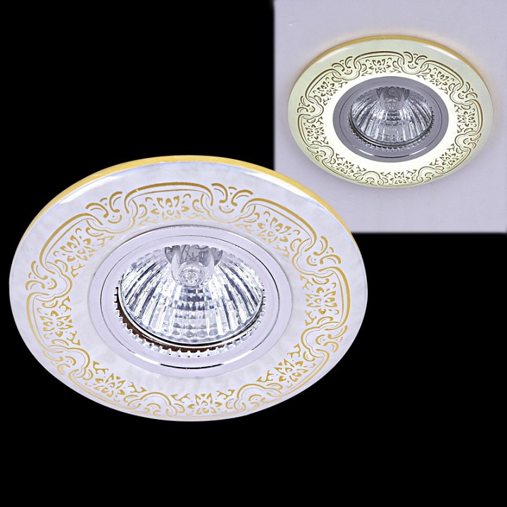 Встраиваемый светильник 09502-9.0-001MN MR16+LED3W WH/GD