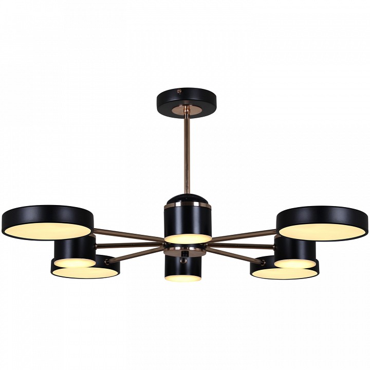 Люстра на штанге De City 13289-4.3-08 BK+GD CR 8 ламп 13289-4.3-08 BK+GD CR