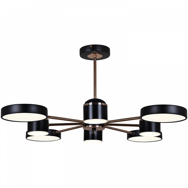 Люстра на штанге De City 13289-4.3-08 BK+GD CR 8 ламп 13289-4.3-08 BK+GD CR