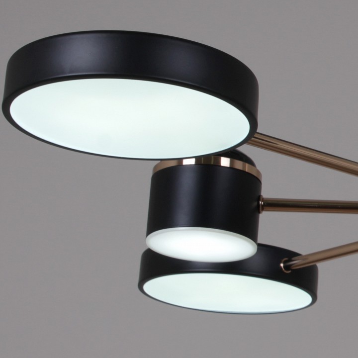 Люстра на штанге De City 13289-4.3-08 BK+GD CR 8 ламп 13289-4.3-08 BK+GD CR