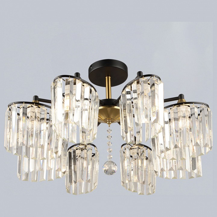 Люстра на штанге De City 63660-0.3-08 BK+COP 8 ламп 63660-0.3-08 BK+COP