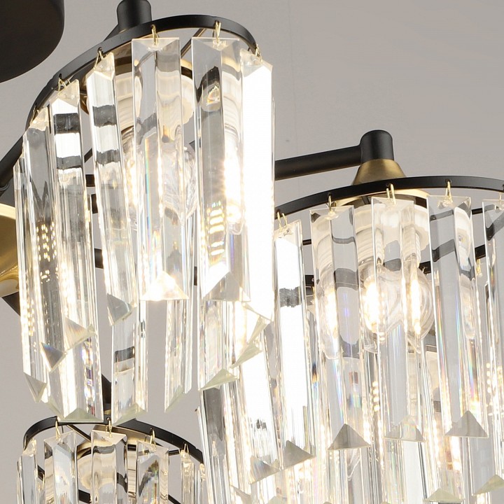 Люстра на штанге De City 63660-0.3-08 BK+COP 8 ламп 63660-0.3-08 BK+COP