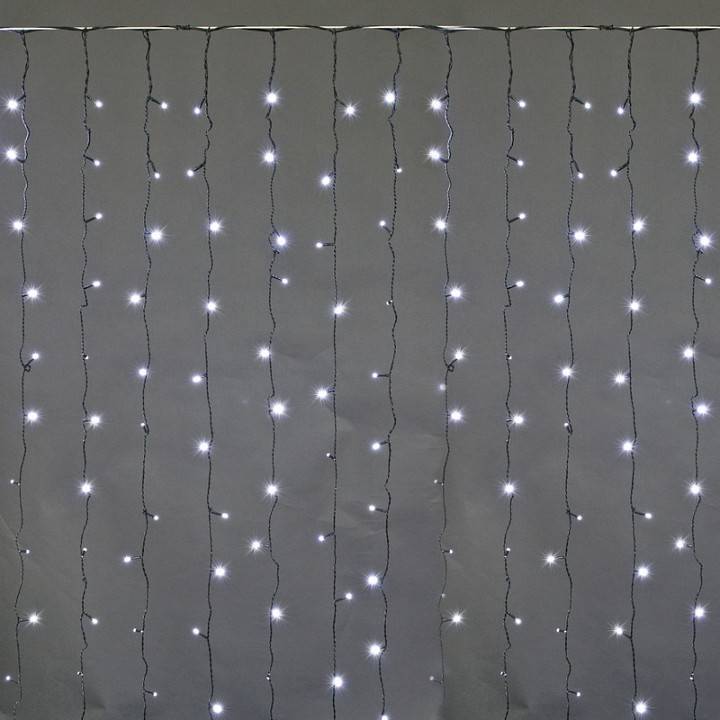 Занавес световой Sneha A-943 2x1.5 м теплый белый с белым мерцанием A-943 WW/W FLASH