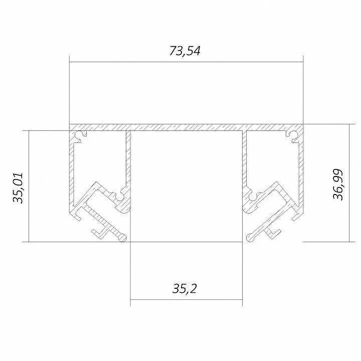 Профиль-держатель встраиваемый 6063 LINE3535 STC 0213402