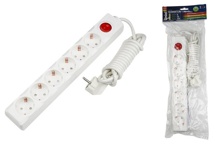 Удлинитель с выключателем Uniel S-GSU5 5 розеток 3 м 2939
