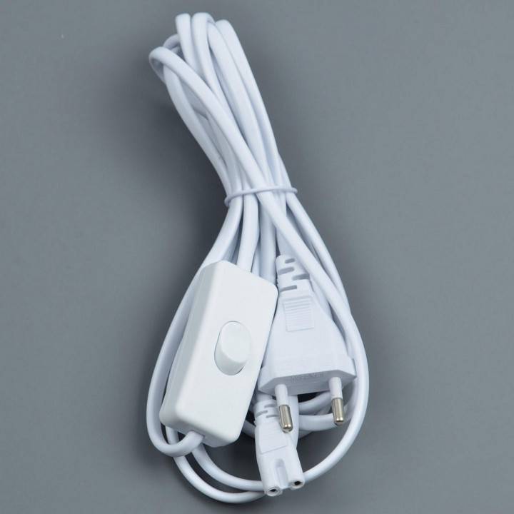 Сетевой провод с выключателем Uniel UCX-PT2/L10-300 3 м белый UL-00009802