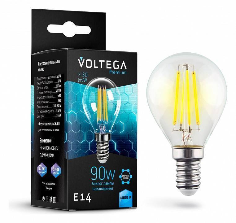 Лампа светодиодная Voltega Globe E14 9W Graphene 7137