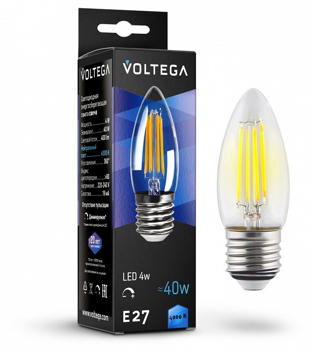Лампа светодиодная Voltega E27 5 Вт 4000 K 8463
