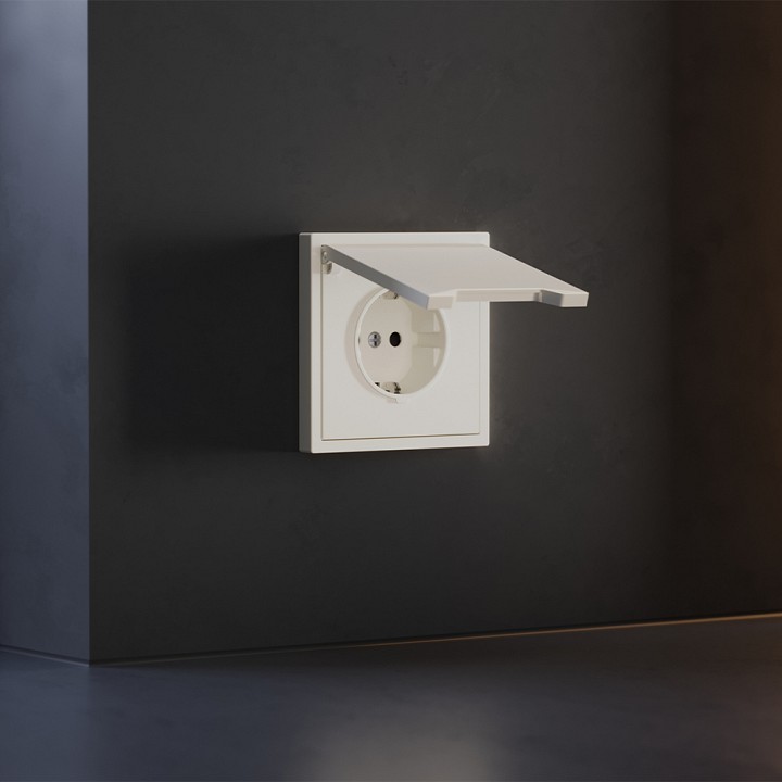 Накладка для розетки с заземлением и со шторками с крышкой Voltum S70 VLS000813