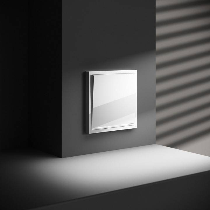 Выключатель проходной одноклавишный с подсветкой без рамки Voltum S70 VLS010401