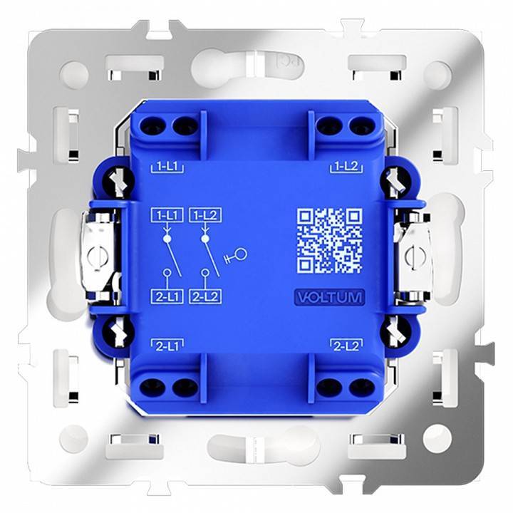 Выключатель двухклавишный без рамки Voltum S70 VLS020102