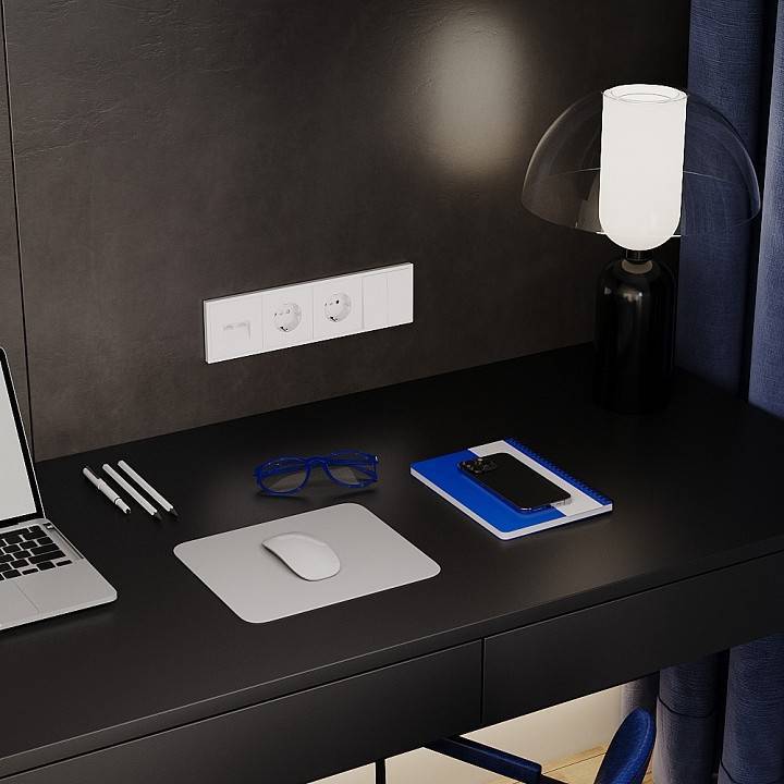 Выключатель двухклавишный без рамки Voltum S70 VLS020102