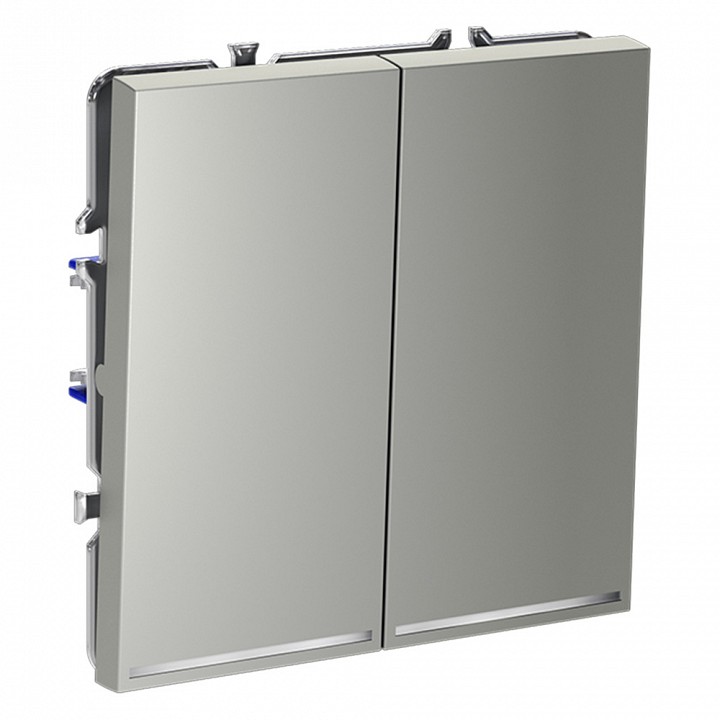 Выключатель двухклавишный с подсветкой без рамки Voltum S70 VLS020205