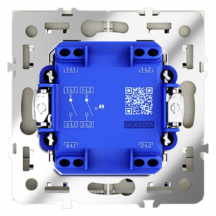 Выключатель двухклавишный с подсветкой без рамки Voltum S70 VLS020205