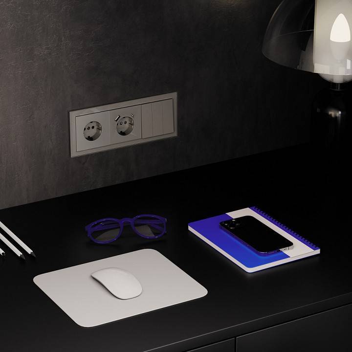 Выключатель трехклавишный без рамки Voltum S70 VLS030104