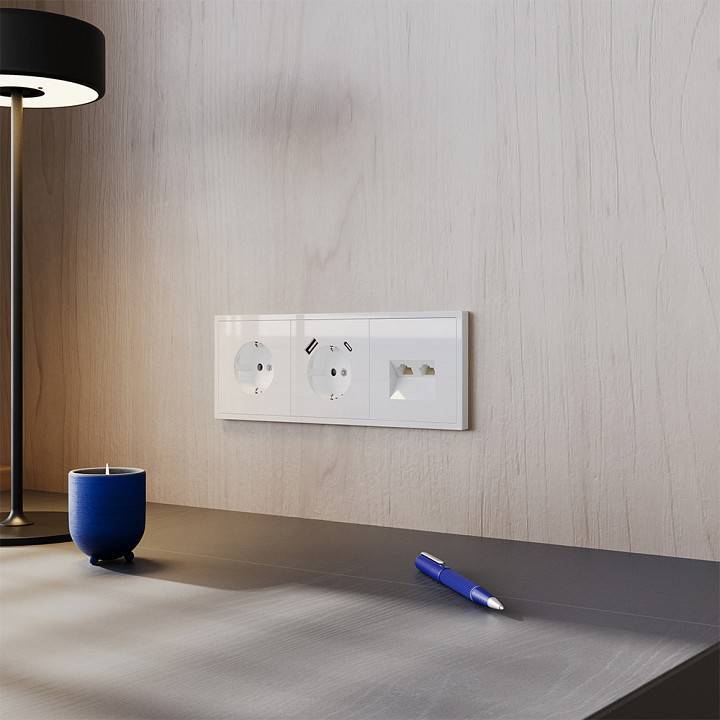 Розетка двойная Ethernet RJ-45 без рамки Voltum S70 VLS060201