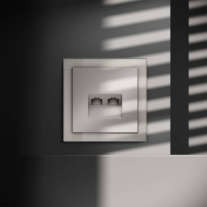 Розетка двойная Ethernet RJ-45 без рамки Voltum S70 VLS060203