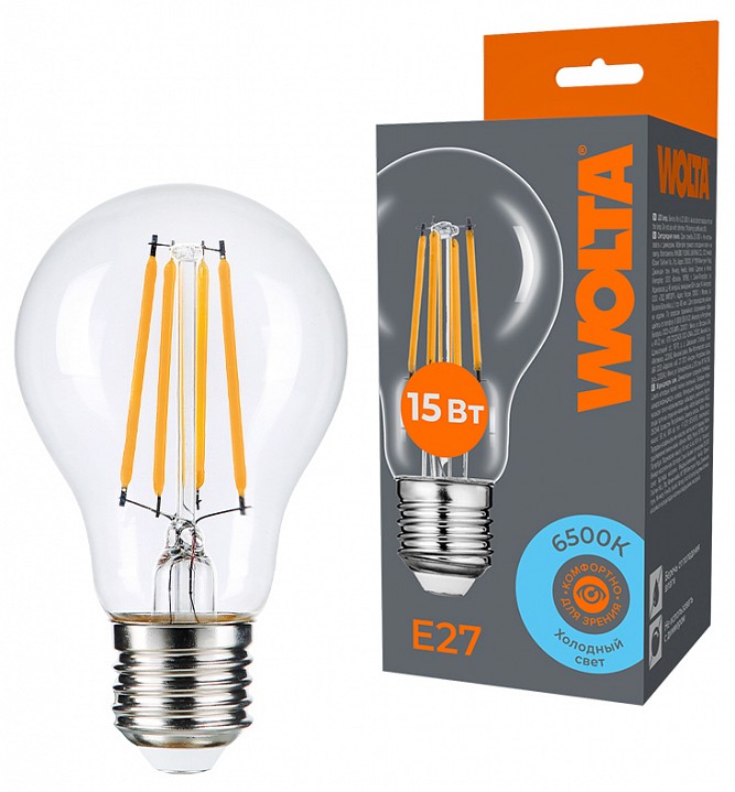 Лампа светодиодная Wolta  WF-A60-15W6KE27