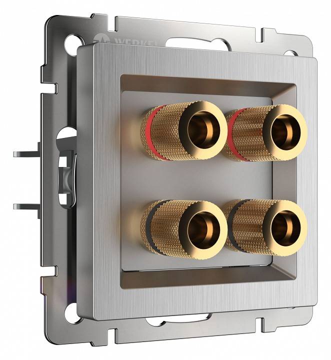 Розетка акустическая Werkel без рамки серебряный рифленый W1185009