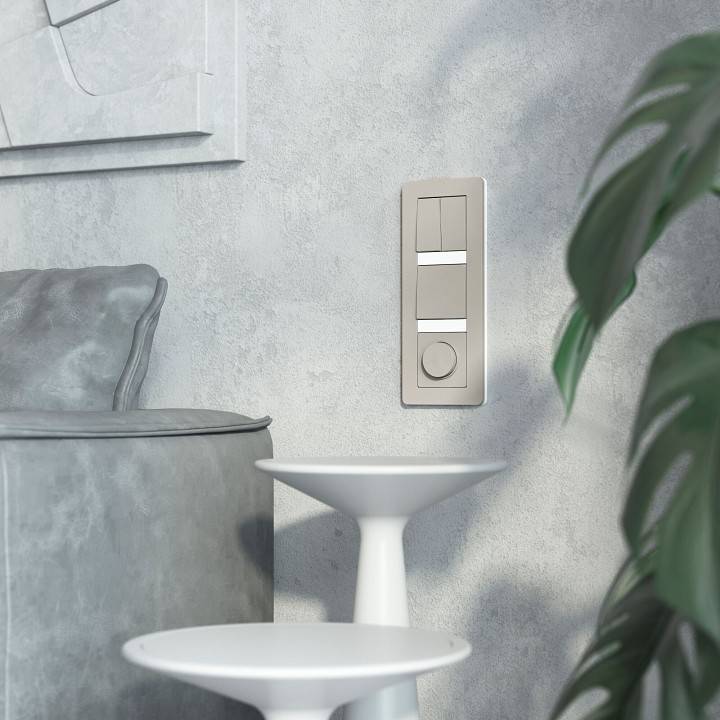 Выключатель двухклавишный без рамки Werkel дымчатый W1220004