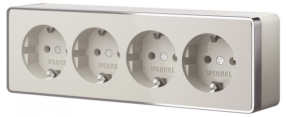 Розетка четверная с заземлением и со шторками Werkel Gallant W5072204