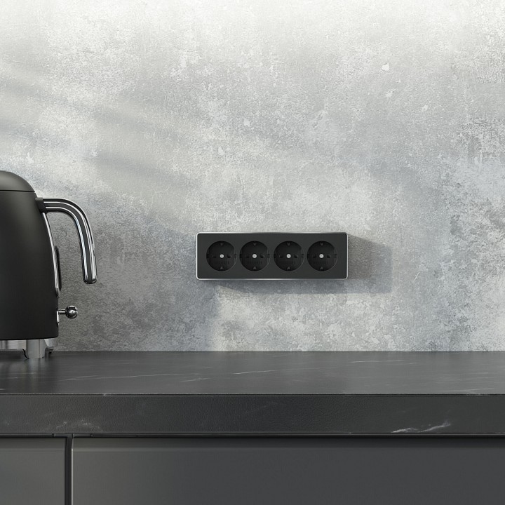 Розетка четверная с заземлением и со шторками Werkel Gallant W5072258