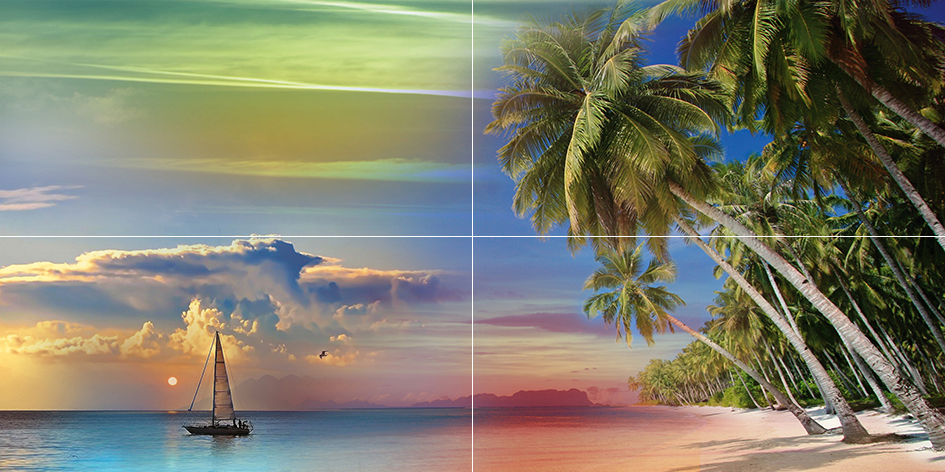 Панно Ceramica Classic Tropical Night P4D290 из 4-х элементов 80х40 см