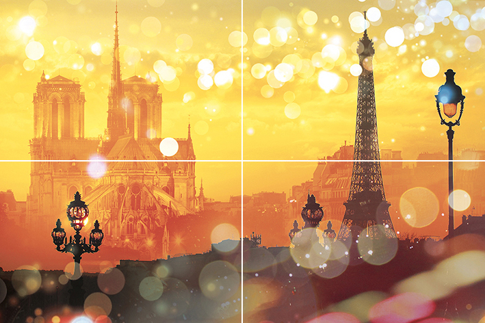 Панно Муза-Керамика Paris из 4-х плиток 600х400 мм P4D245