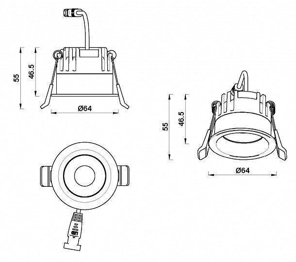 Встраиваемый светильник iLedex Mars 7 Вт 4000 K 107-7W-D64-4000K-24DG-WH