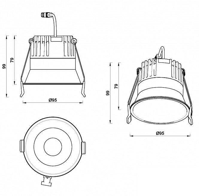 Встраиваемый светильник iLedex Mars 12 Вт 4000 K 212-12W-D95-4000K-24DG-WH