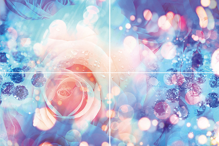 Панно Муза-Керамика Rose P4D267 60х40 см (из 4 плиток)