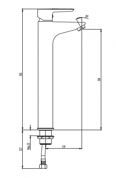 Смеситель для раковины Laparet Alamera высокий хром N2016202LPT