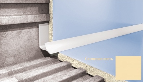 Профиль для плитки ПВХ внутренний Cezar 10 мм слоновая кость VT102