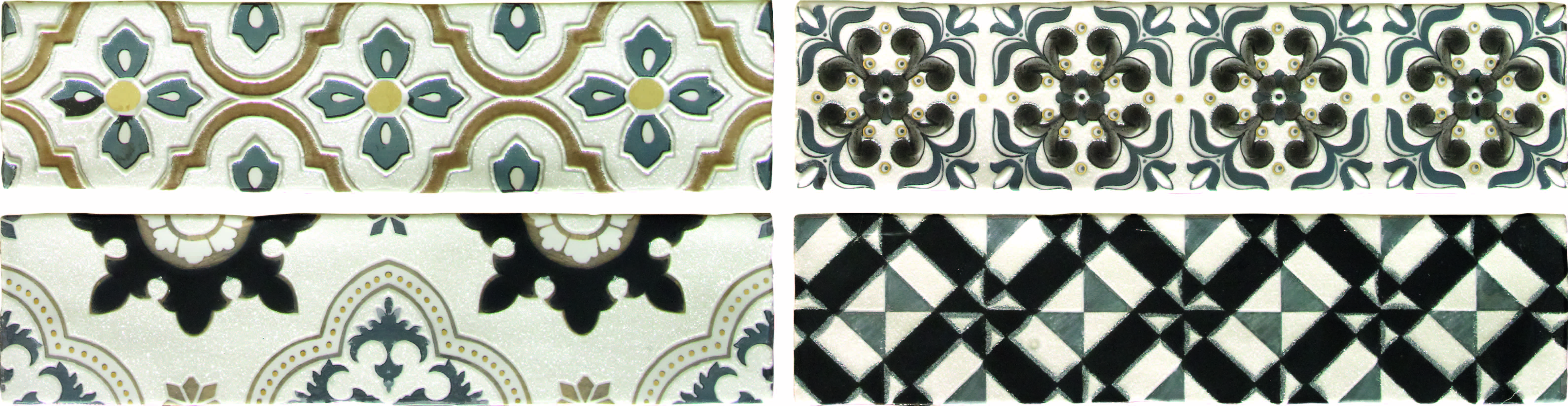 Комплект декоров Latina Ceramica Arezzo Oro Conjunto из 4 плиток 75х300 мм / 150х600 мм БП000006446