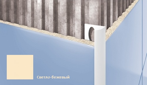 Профиль для плитки внешний Cezar 10 мм светло-бежевый T125