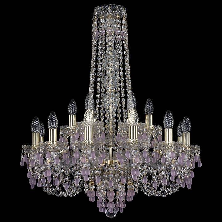 Подвесная люстра Bohemia Art Classic 11.24 18 ламп 220 мм 11.24.12+6.220.h-80.Gd.V7010