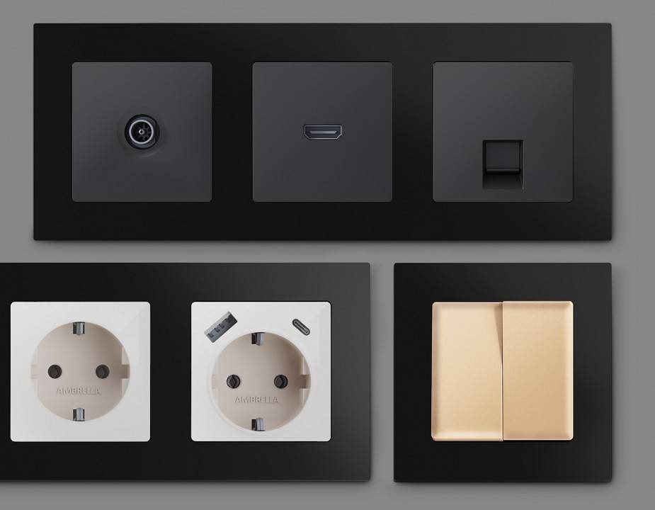 Рамка на 2 поста Ambrella Volt Techno AF220702