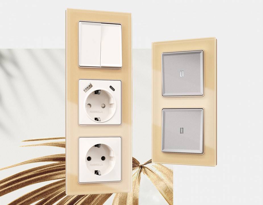 Рамка на 4 поста Ambrella Volt Platos Стекло органическое AF330604